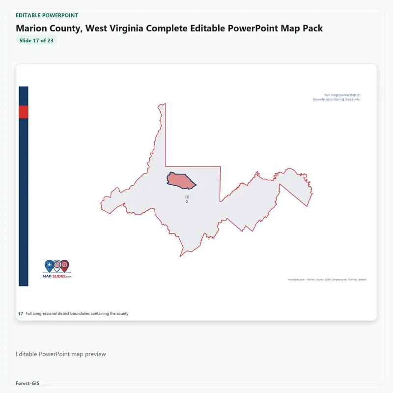 Marion County, West Virginia Editable Map Pack - Image 5