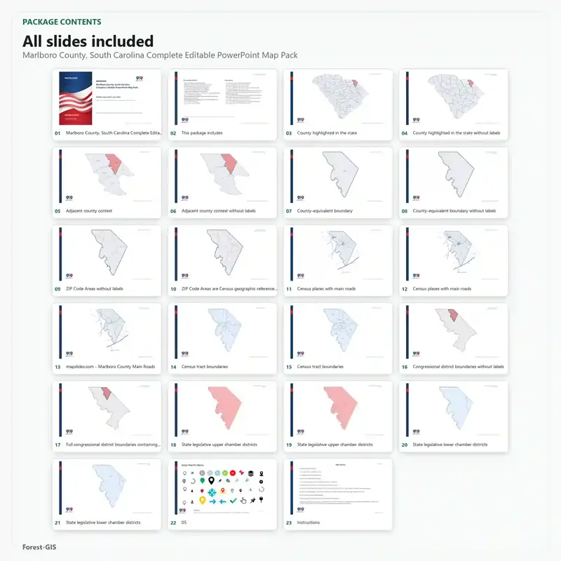 Marlboro County, South Carolina Editable Map Pack - Image 2