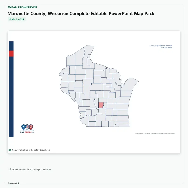 Marquette County, Wisconsin Editable Map Pack - Image 4