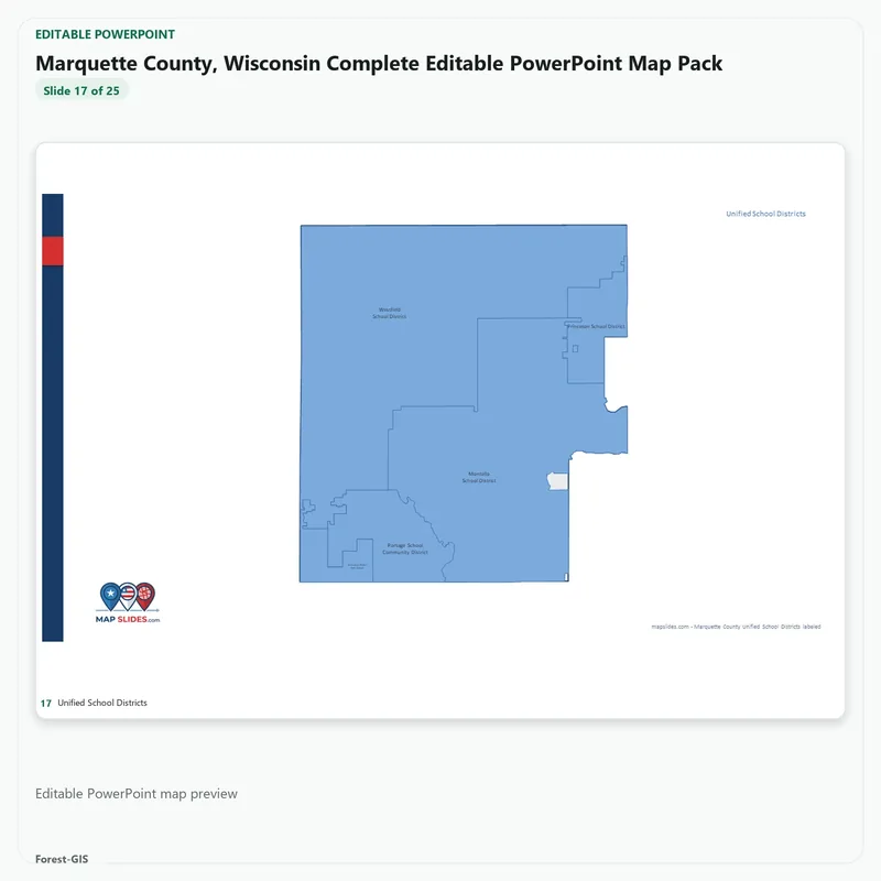 Marquette County, Wisconsin Editable Map Pack - Image 5