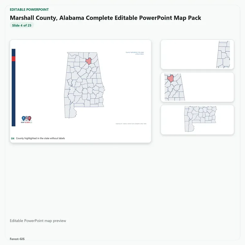Marshall County, Alabama Editable Map Pack - Image 4
