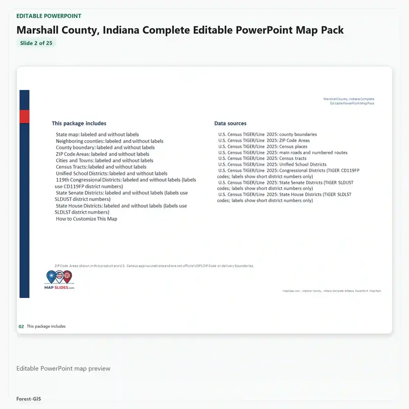 Marshall County, Indiana Editable Map Pack - Image 3