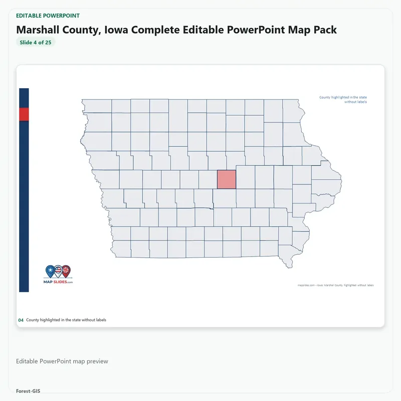 Marshall County, Iowa Editable Map Pack - Image 4
