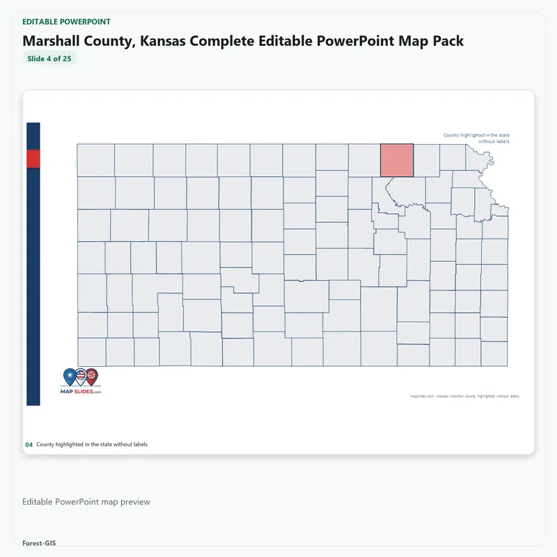 Marshall County, Kansas Editable Map Pack - Image 4