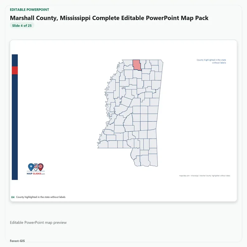 Marshall County, Mississippi Editable Map Pack - Image 4