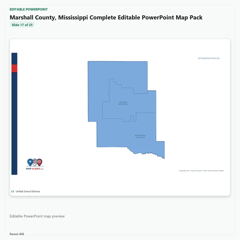 Marshall County, Mississippi Editable Map Pack - Image 5