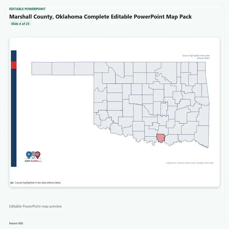 Marshall County, Oklahoma Editable Map Pack - Image 4