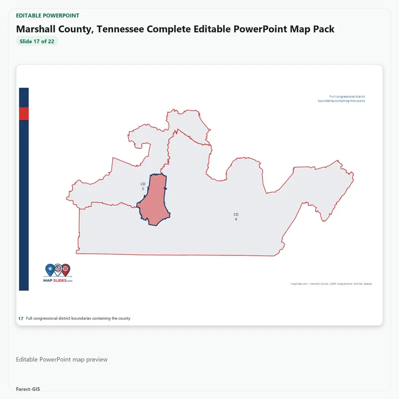 Marshall County, Tennessee Editable Map Pack - Image 5