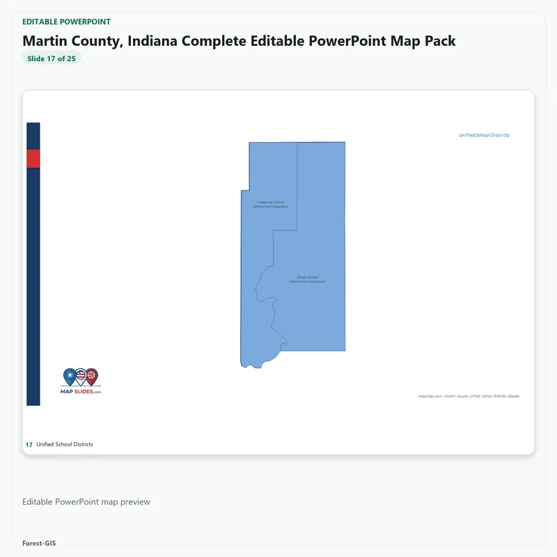 Martin County, Indiana Editable Map Pack - Image 5