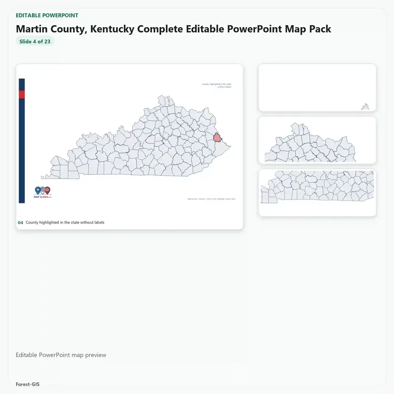 Martin County, Kentucky Editable Map Pack - Image 4