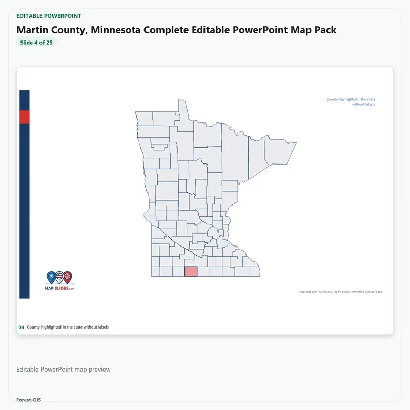 Martin County, Minnesota Editable Map Pack - Image 4