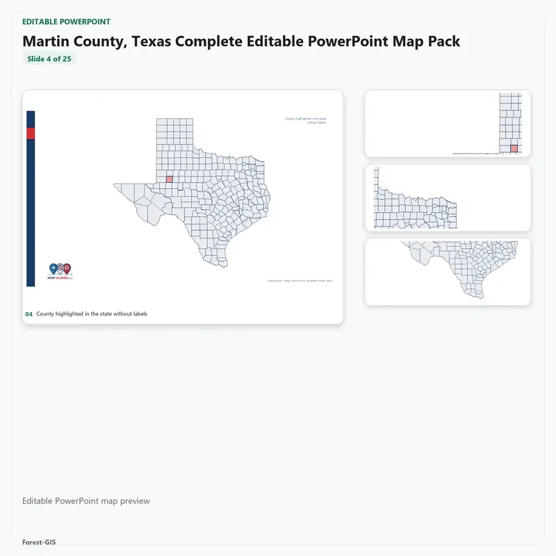 Martin County, Texas Editable Map Pack - Image 4