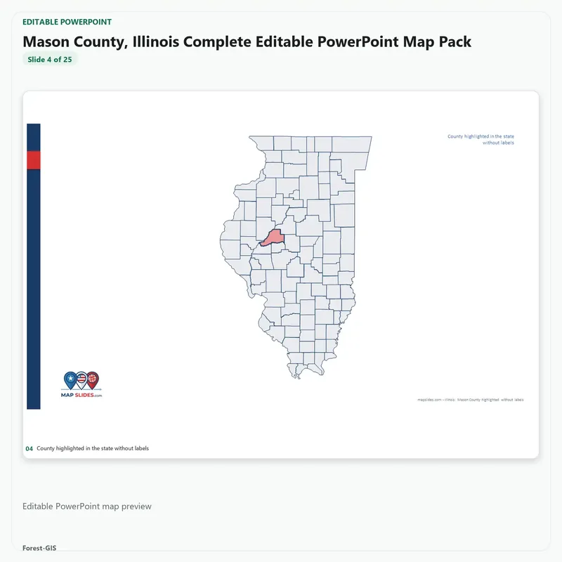 Mason County, Illinois Editable Map Pack - Image 4