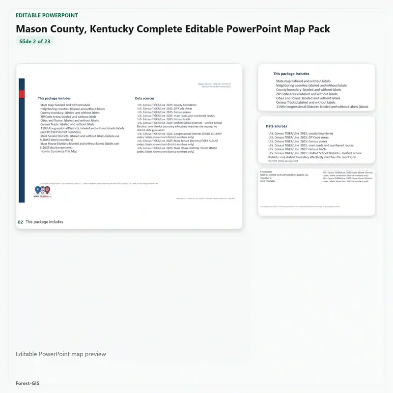 Mason County, Kentucky Editable Map Pack - Image 3