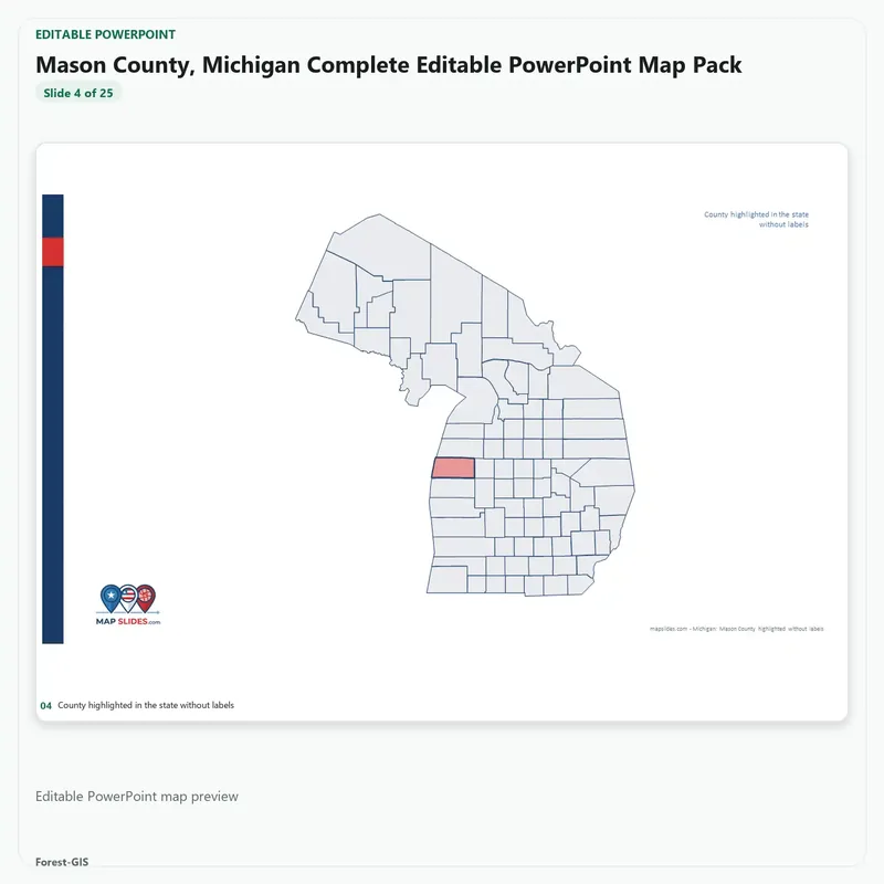 Mason County, Michigan Editable Map Pack - Image 4