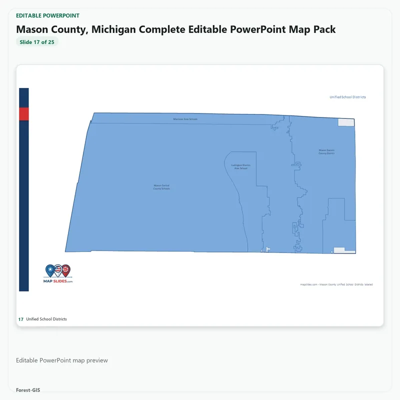 Mason County, Michigan Editable Map Pack - Image 5