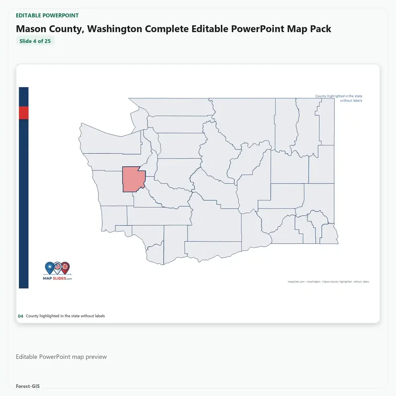 Mason County, Washington Editable Map Pack - Image 4