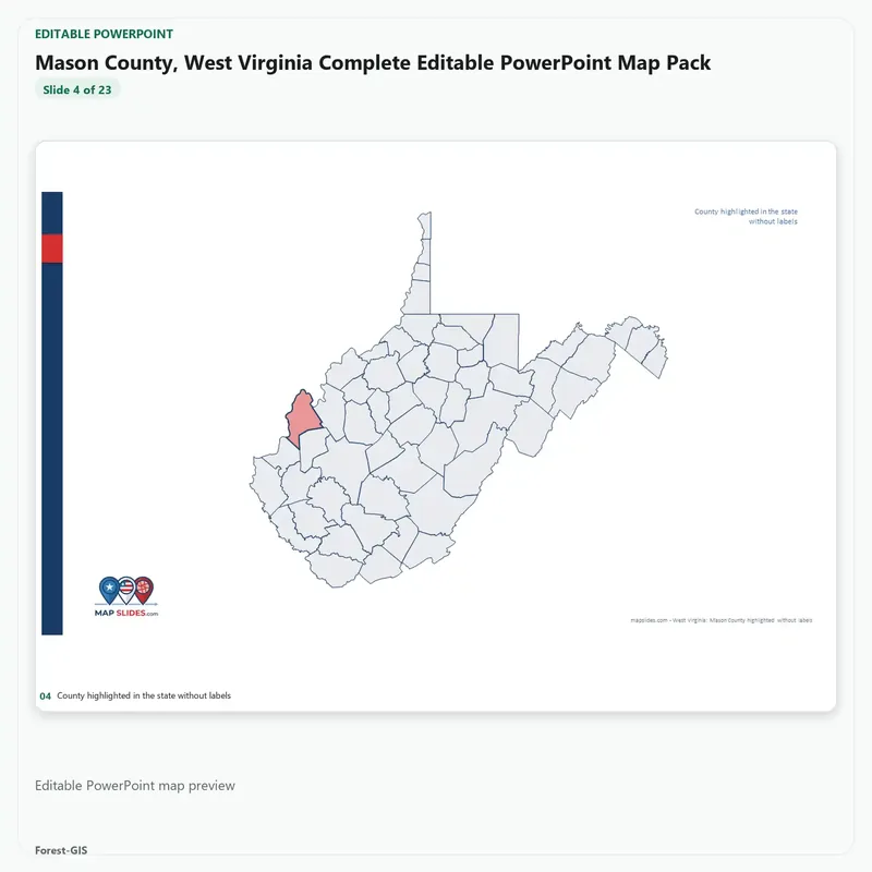 Mason County, West Virginia Editable Map Pack - Image 4