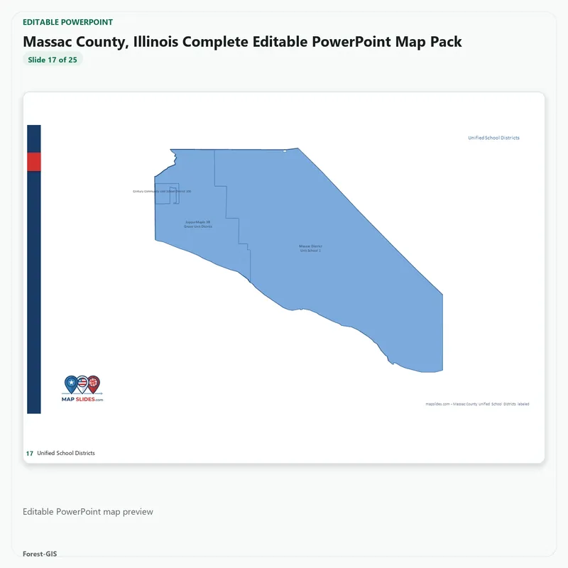 Massac County, Illinois Editable Map Pack - Image 5