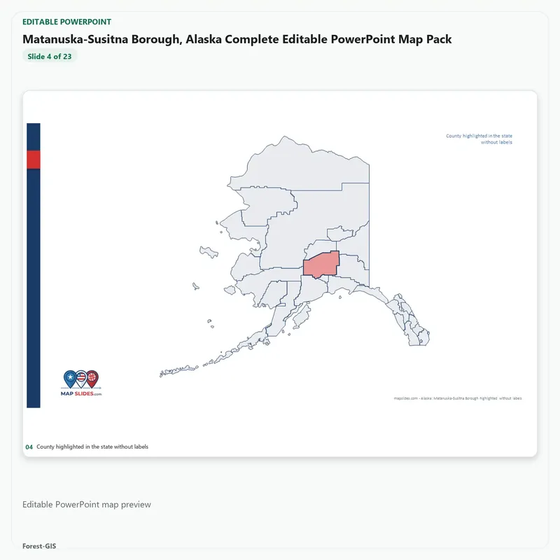 Matanuska-Susitna Borough, Alaska Editable Map Pack - Image 4
