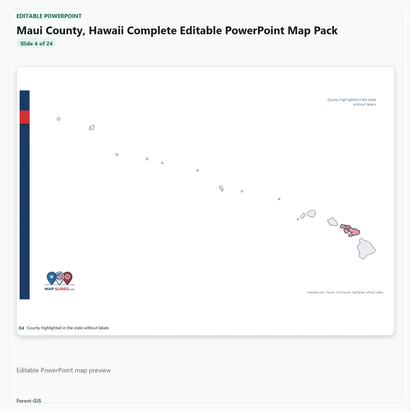 Maui County, Hawaii Editable Map Pack - Image 4
