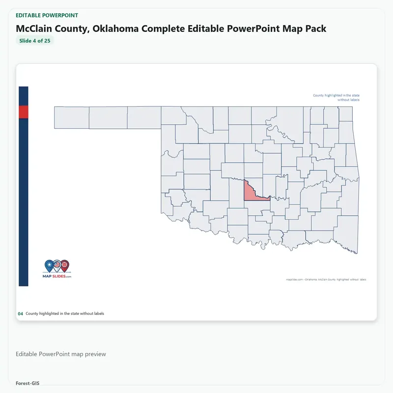 McClain County, Oklahoma Editable Map Pack - Image 4