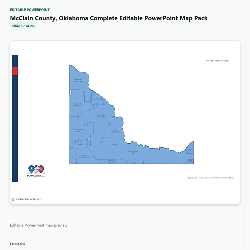McClain County, Oklahoma Editable Map Pack - Image 5