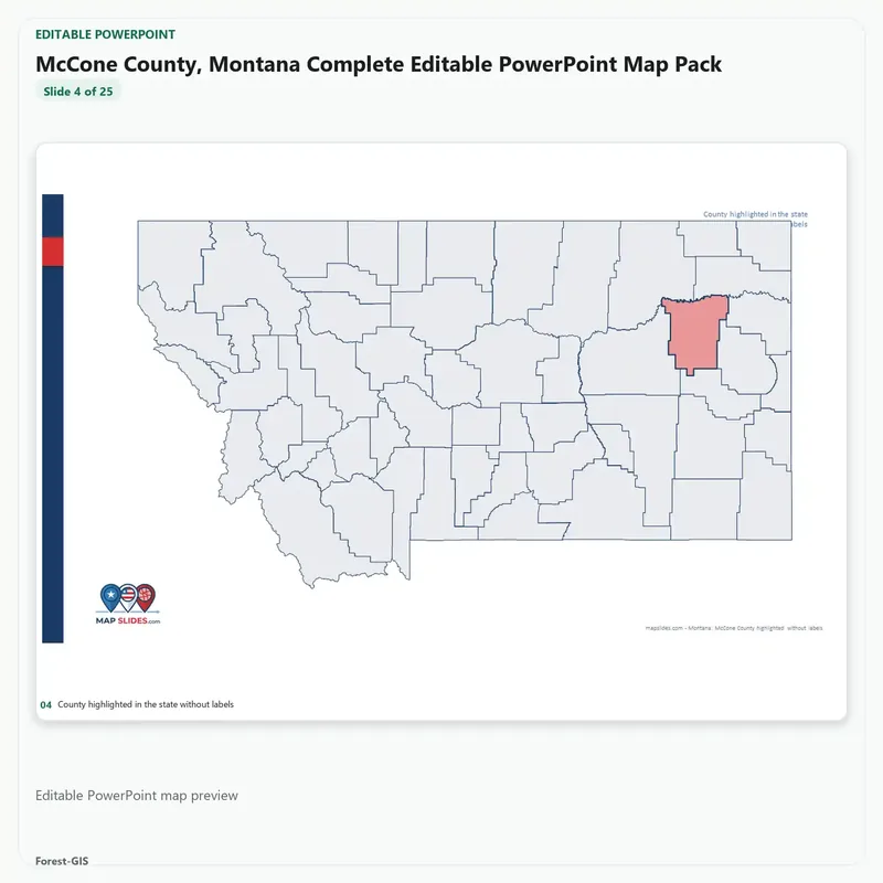 McCone County, Montana Editable Map Pack - Image 4