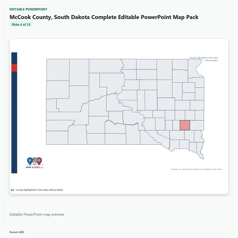 McCook County, South Dakota Editable Map Pack - Image 4