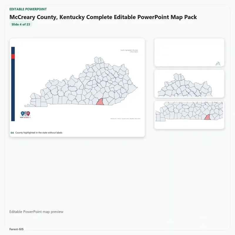 McCreary County, Kentucky Editable Map Pack - Image 4