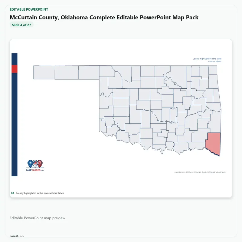 McCurtain County, Oklahoma Editable Map Pack - Image 4