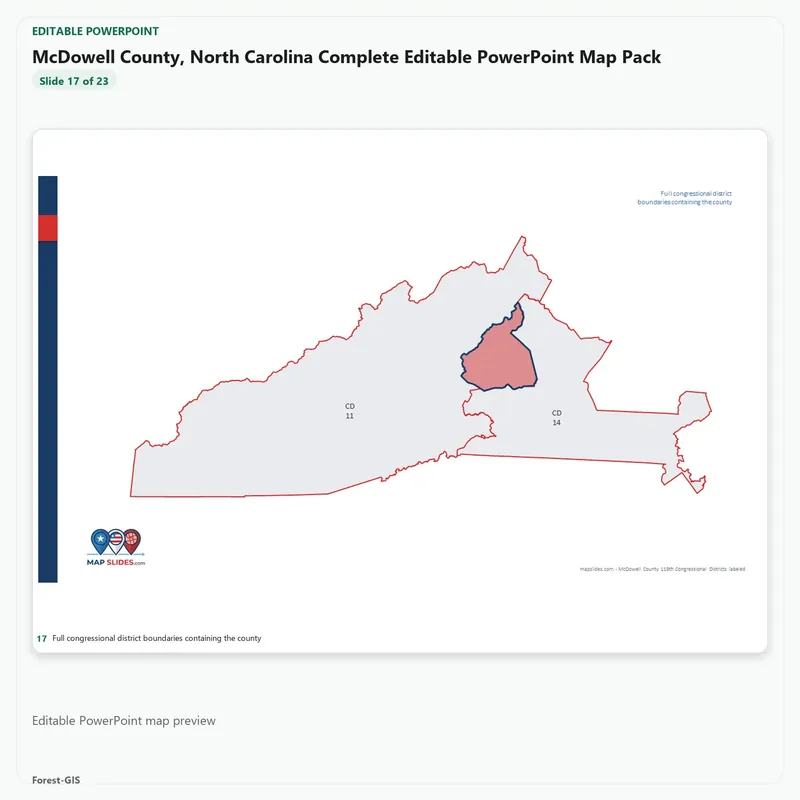 McDowell County, North Carolina Editable Map Pack - Image 5