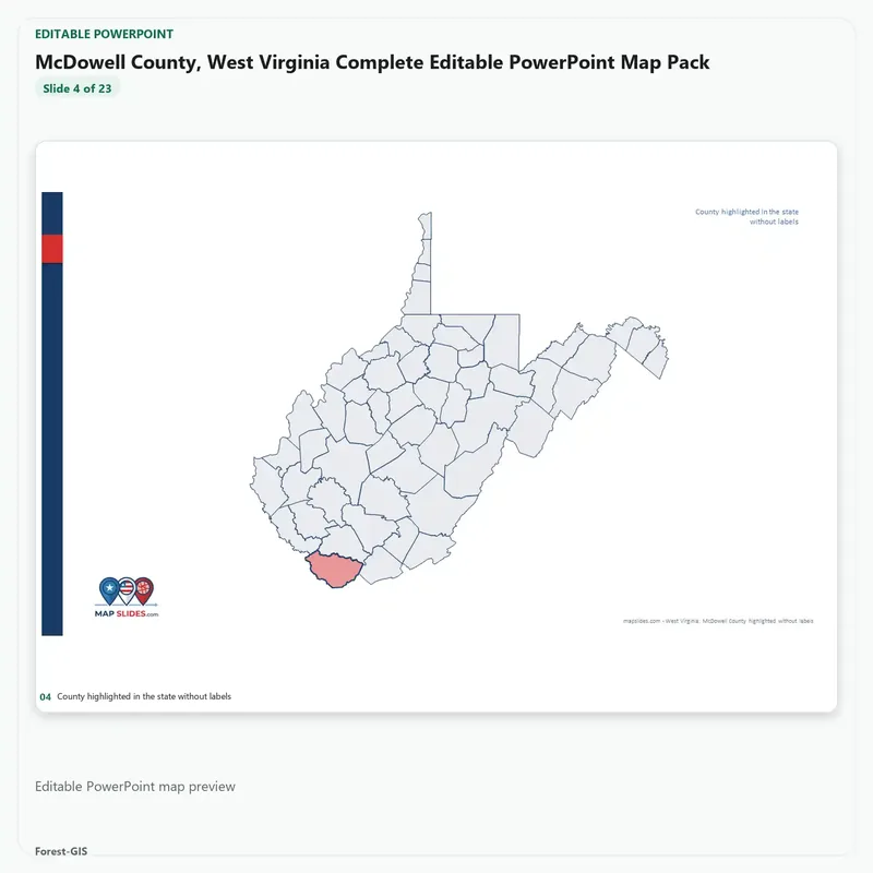 McDowell County, West Virginia Editable Map Pack - Image 4