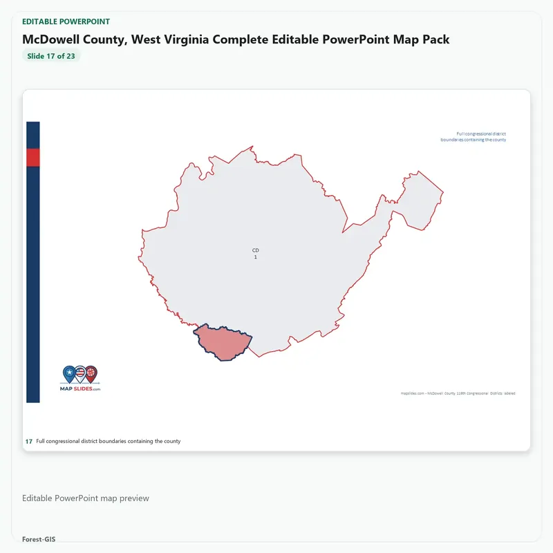 McDowell County, West Virginia Editable Map Pack - Image 5