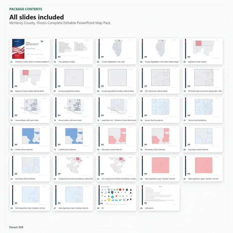 McHenry County, Illinois Editable Map Pack - Image 2