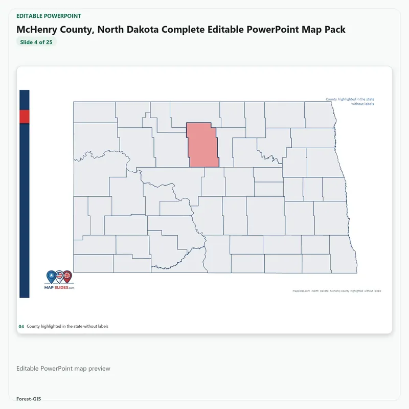 McHenry County, North Dakota Editable Map Pack - Image 4
