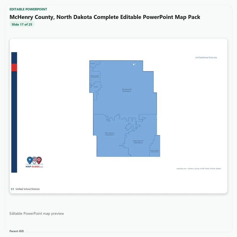 McHenry County, North Dakota Editable Map Pack - Image 5
