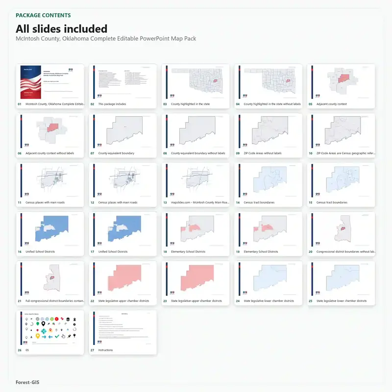 McIntosh County, Oklahoma Editable Map Pack - Image 2
