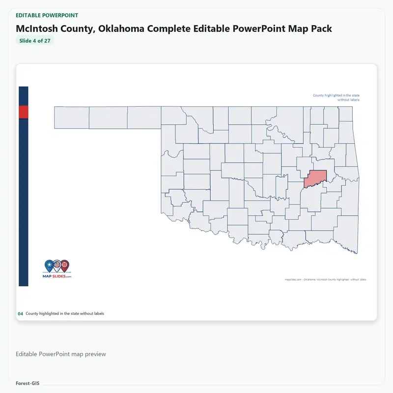 McIntosh County, Oklahoma Editable Map Pack - Image 4