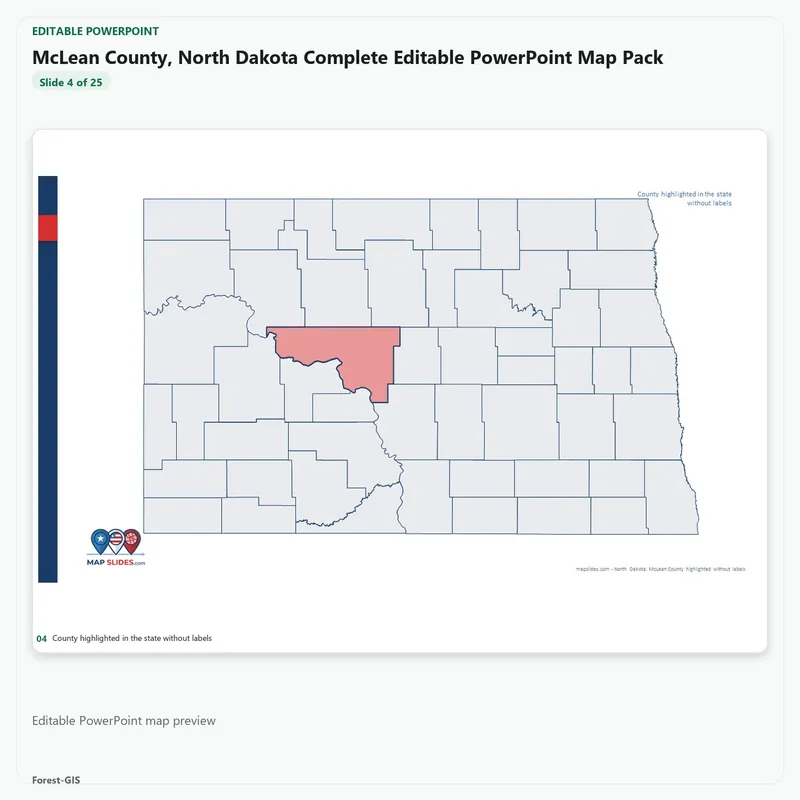 McLean County, North Dakota Editable Map Pack - Image 4