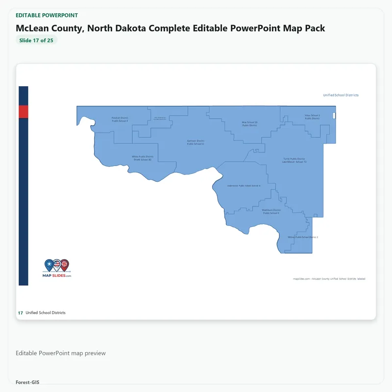 McLean County, North Dakota Editable Map Pack - Image 5