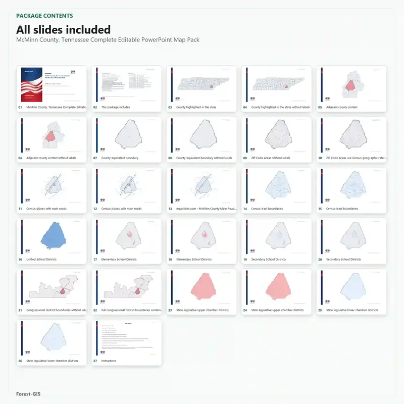 McMinn County, Tennessee Editable Map Pack - Image 2