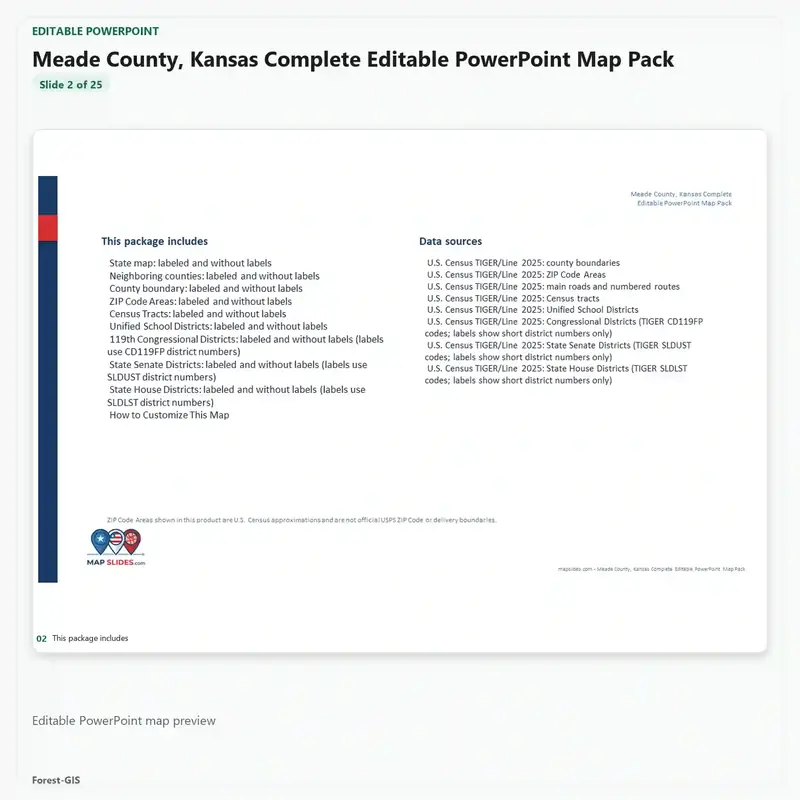 Meade County, Kansas Editable Map Pack - Image 3