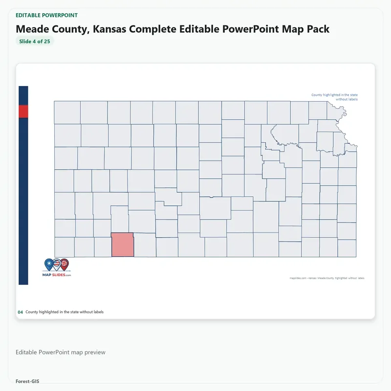 Meade County, Kansas Editable Map Pack - Image 4