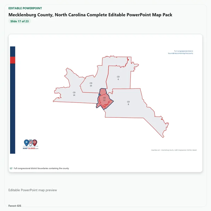 Mecklenburg County, North Carolina Editable Map Pack - Image 5