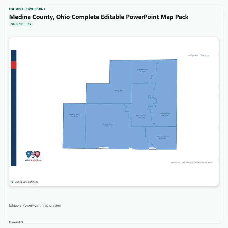 Medina County, Ohio Editable Map Pack - Image 5