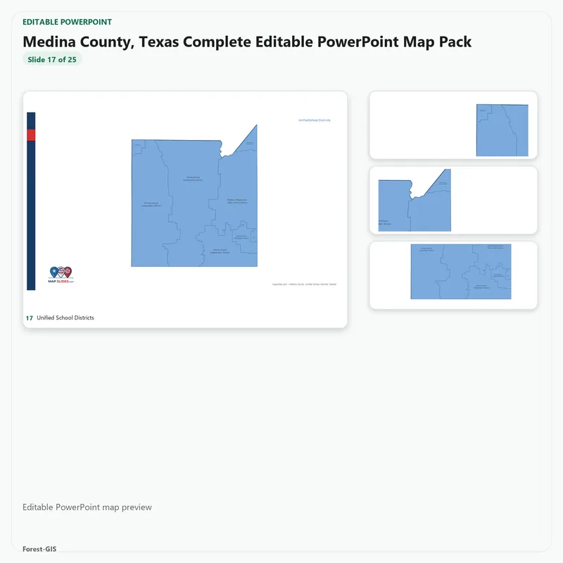 Medina County, Texas Editable Map Pack - Image 5