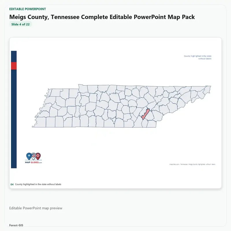 Meigs County, Tennessee Editable Map Pack - Image 4