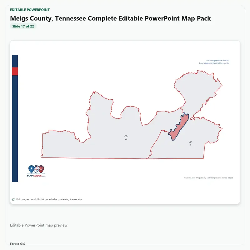 Meigs County, Tennessee Editable Map Pack - Image 5