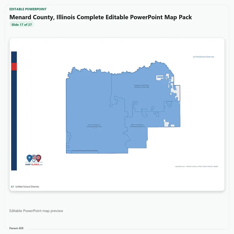 Menard County, Illinois Editable Map Pack - Image 5